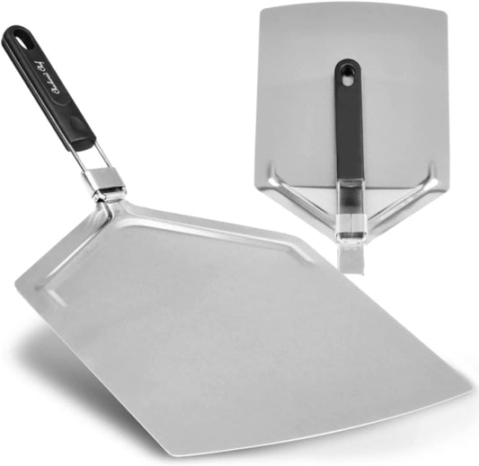 Pizza Paddle - Large Stainless Steel Peel w/Folding Handle - 13 Inch x 15 Inch