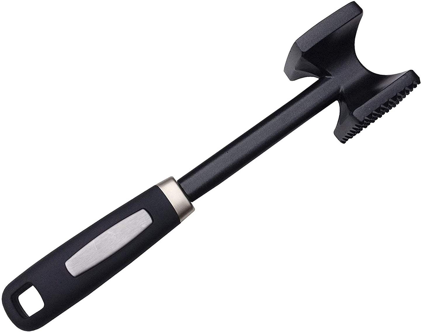 Meat Tenderizer Hammer - Dishwasher Safe Metal Kitchen Mallet for Tenderizing Chicken, Beef, Pork & Nuts with Non-Slip Grip