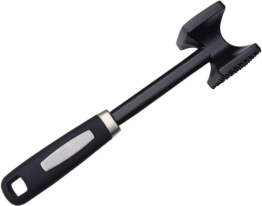 Meat Tenderizer Hammer - Dishwasher Safe Metal Kitchen Mallet for Tenderizing Chicken, Beef, Pork & Nuts with Non-Slip Grip